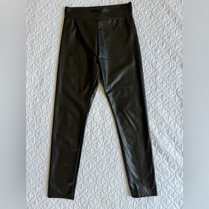 Black faux leather leggings